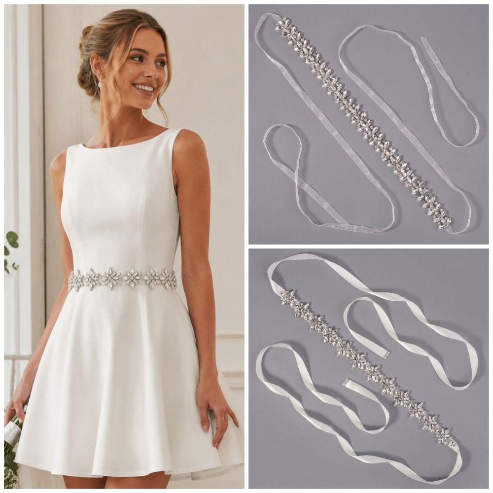 Silver Wedding Dress Belt Luxury Women Waistband All-match Bridal Rhinestone Belt Woman Dresses