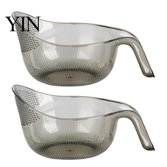 Non Slip Fruit Washer Multipurpose Rice Washing Bowl, with Handle, Plastic Kitchen Colander Basin, Compact Gadgets for Quinoa Pasta Vegetables