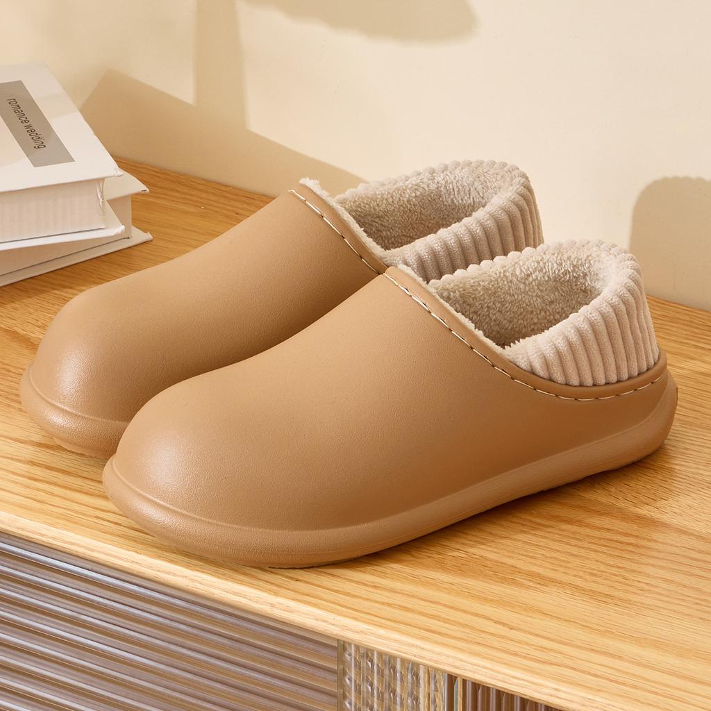 Winter Women Cotton Slippers Plush Warm Thick Bottom Slides Breathable Soft Non-slip Slippers Indoor Outdoor Men Casual Slippers