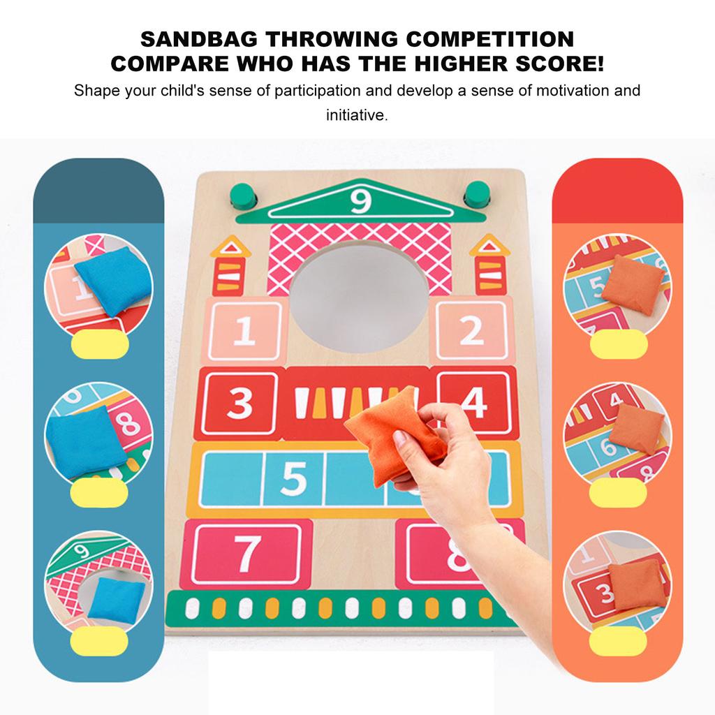 Solid Wood Cornhole Set Indoor and Outdoor Corn Hole Toss Bags Interactive Game Toys