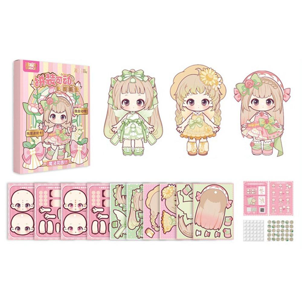 3D Design DIY Change Clothes Toys Kit Multicolor Removable Paper Puppet Parent-child