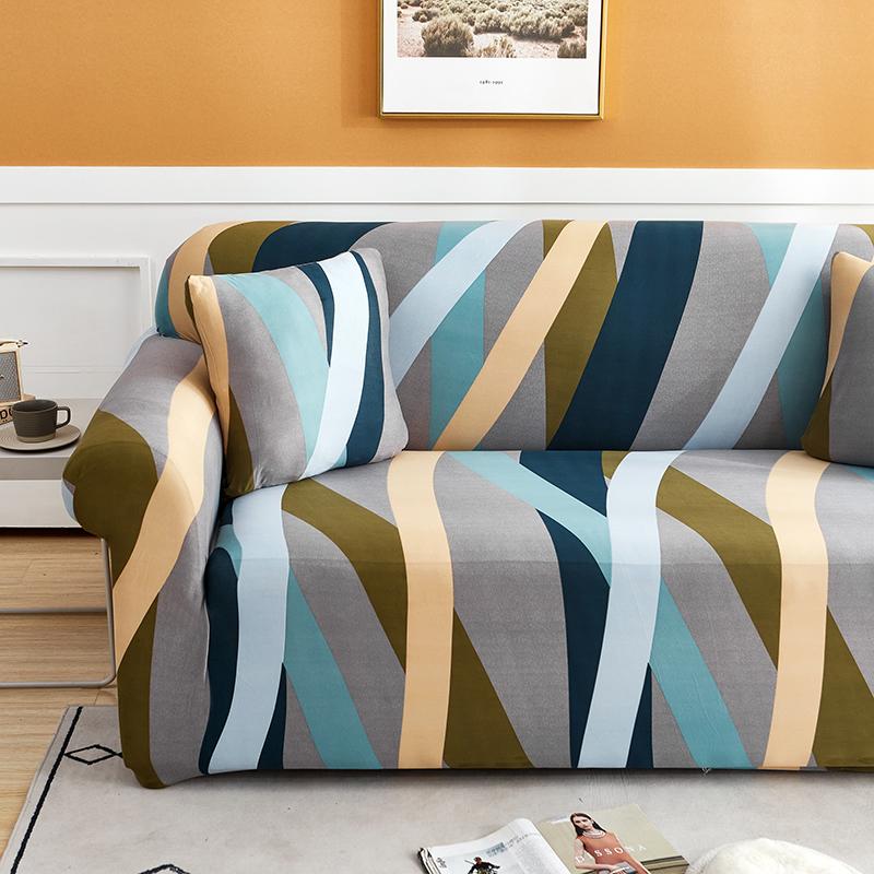 String Printed Sofa Furniture Protector Covers For Living Room Flexible Elasticized Slipcover Sectional Corner Sofa Covers 1 /2 /3 /4 -Chairer