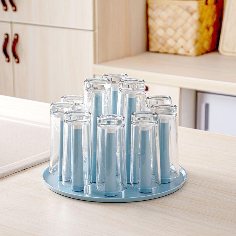 Кухонная полка для хранения кружек кофейных чашек сушилка для посуды настольная вешалка для стеклянных сливов подставка-держатель органайзер для кухни новый держатель для чайных чашек небесно-голубой 1939₽