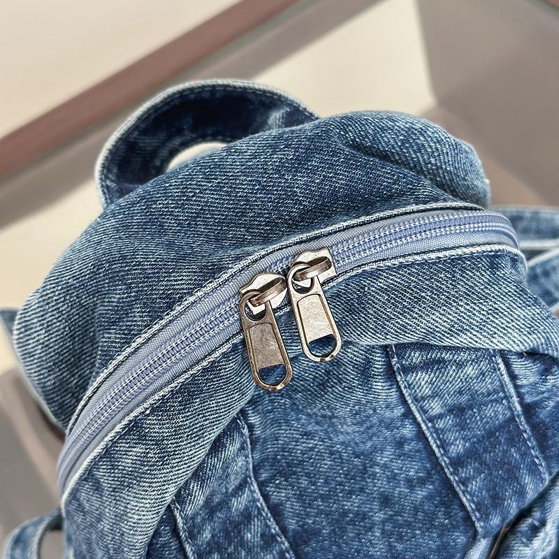 Denim Backpack Student Schoolbag Women Small Backpack