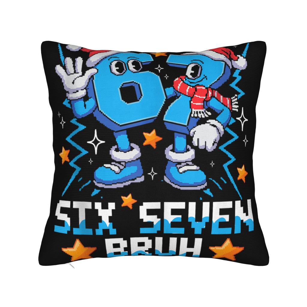 67 Six Seven 6-7 Funny Italian Brainrot Meme Pillow Cover  Soft Cushion Cover Cute Funny Pillow Case For Sofa Bedroom Home Decor