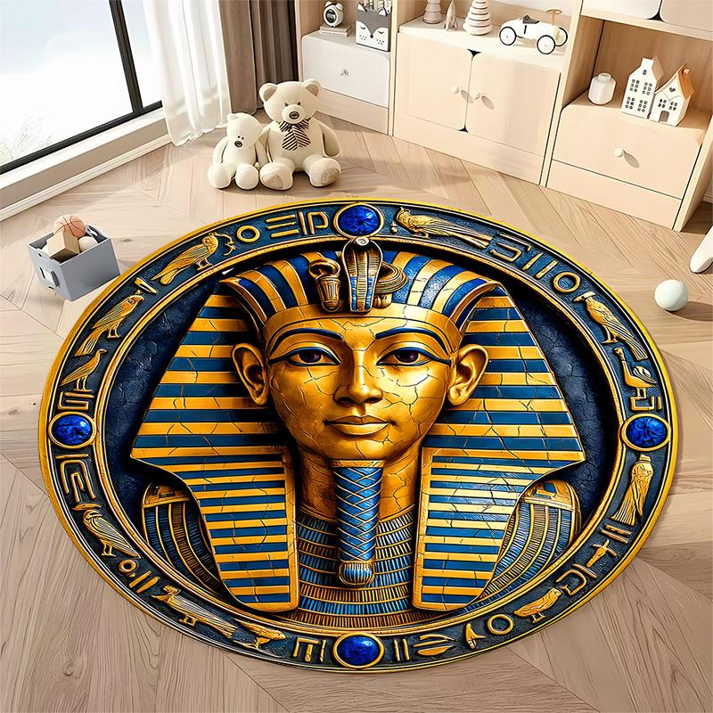Free shipping! Pharaoh-Themed Rug for Historical Decor Spaces round carpet for home sofa bedroom, gift