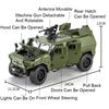1:18 Modelli di Auto Giocattolo DongFeng MengShi Lega Pressofusa Veicoli Militari Fuoristrada Ritorno a Tirare Suono Luci Porte Apribili Giocattoli Educativi per Bambini