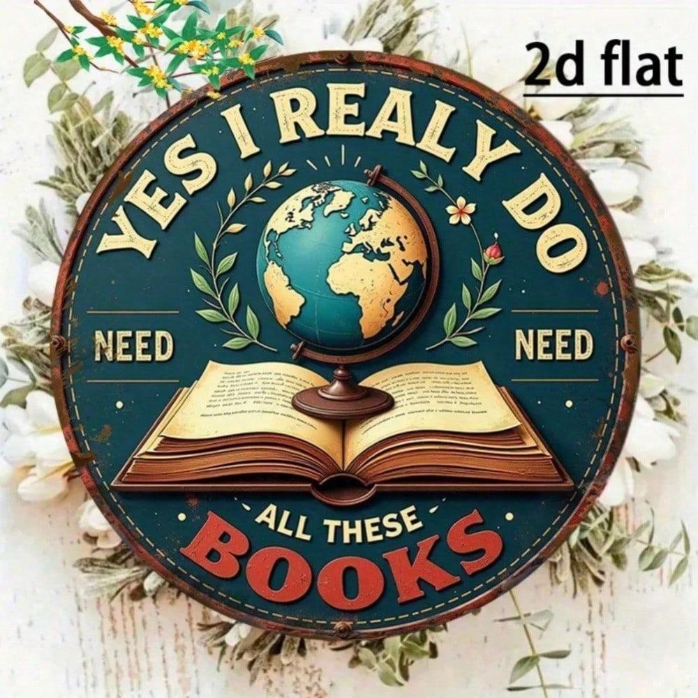 Vintage Metal Sign Funny Books Quote Wall Art Decor For Home Library Bar