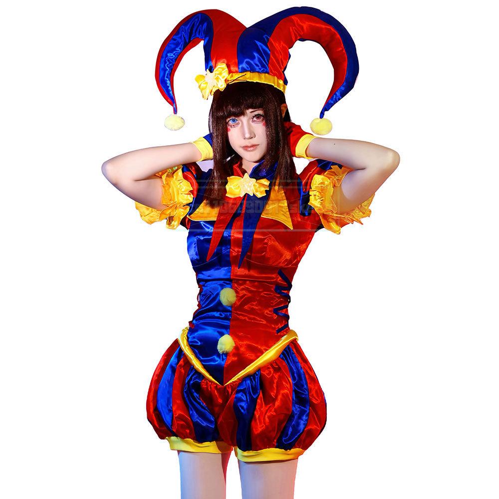 Úžasný digitální cirkus Pomni Cosplay Kostýmy Klaunská Uniforma Hraní Rolí Halloweenský Karnevalový Večírek Oblečení