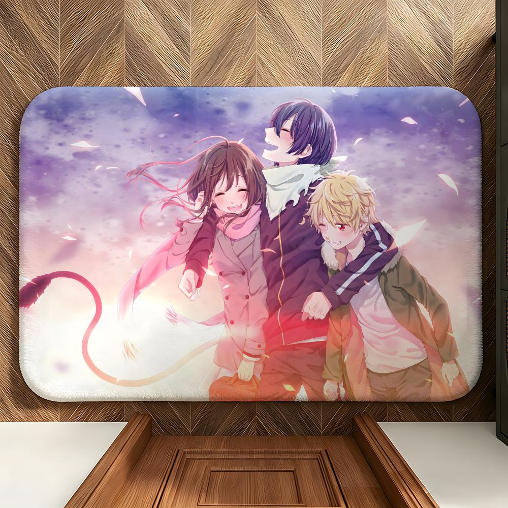 Anime N-Noragami Floor Mat Soft Flannel Floor Mat Suitable for Entryways, Living Rooms, Bedrooms, and Bathrooms