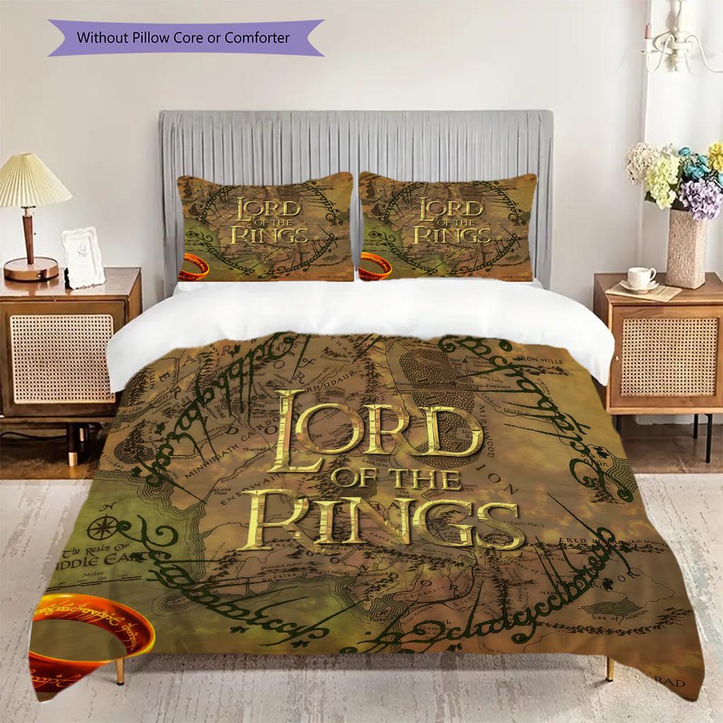 Lord Rings Comforter Set Threepiece Set 1 Duvet Cover 2 Pillowcase Without Core Bedding Set Christmas Birthday Gift Soft And Comfortable