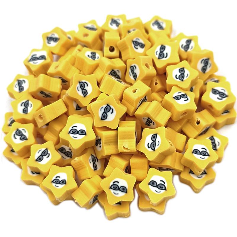 Lose Perlen, weiche Keramik, Herz-/Fünfeck-/Augenperlen, 10 Stück, Schmuckherstellung für Halsketten, Perlen zum Selbermachen, Perlenmaterial, Armbänder