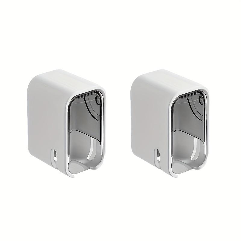 2pcs Wall-Mounted Toothbrush Holders with Covers | No-Drill Installation, Multi-Compartment Organizer for Bathroom Hygiene | Modern Bathroom Accessory