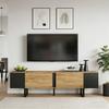 Móvel de TV 180*40*55cm, Console de TV com 2 Armários e Áreas de Armazenamento Abertas em Ambos os Lados, Móvel de Sala de Estar, adequado para TVs até 75 polegadas