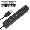 USB Hub 3/6 Port Expander Adapter USB 3.0 Hub Multi USB Splitter 2.0 Hab 3 Hub 3.0 Více USB 3.0 USB-Hub Čtečka karet pro PC