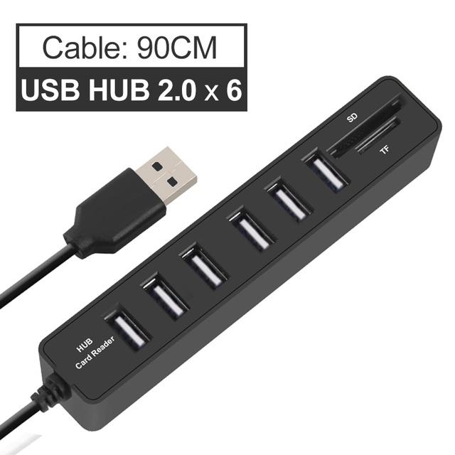 USB Hub 3/6 Port Expander Adapter USB 3.0 Hub Multi USB Splitter 2.0 Hab 3 Hub 3.0 Více USB 3.0 USB-Hub Čtečka karet pro PC