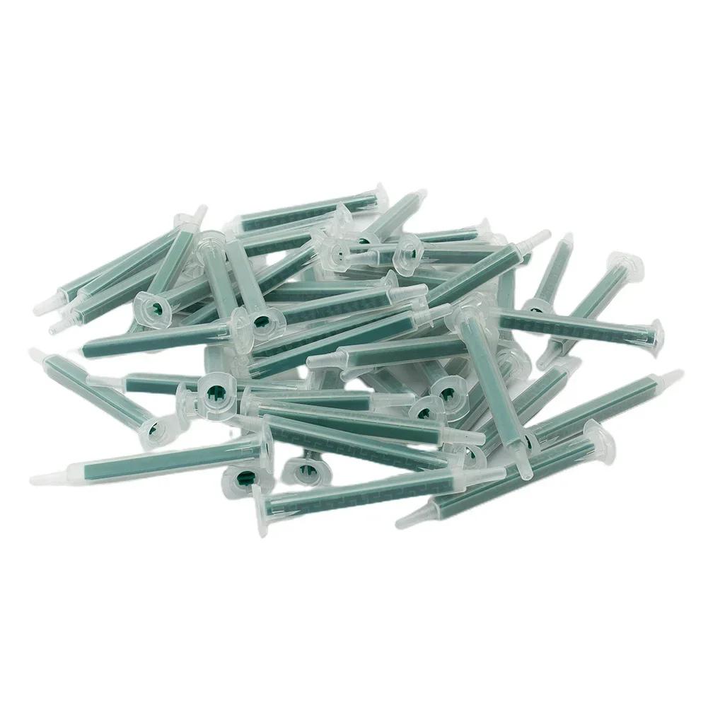 AB Mixing Hose 50 Pieces 2K Adhesive Mixing Tips Mixer Nozzles Static Mixer 16 Knots Tool Accessories Dispensing Syringes