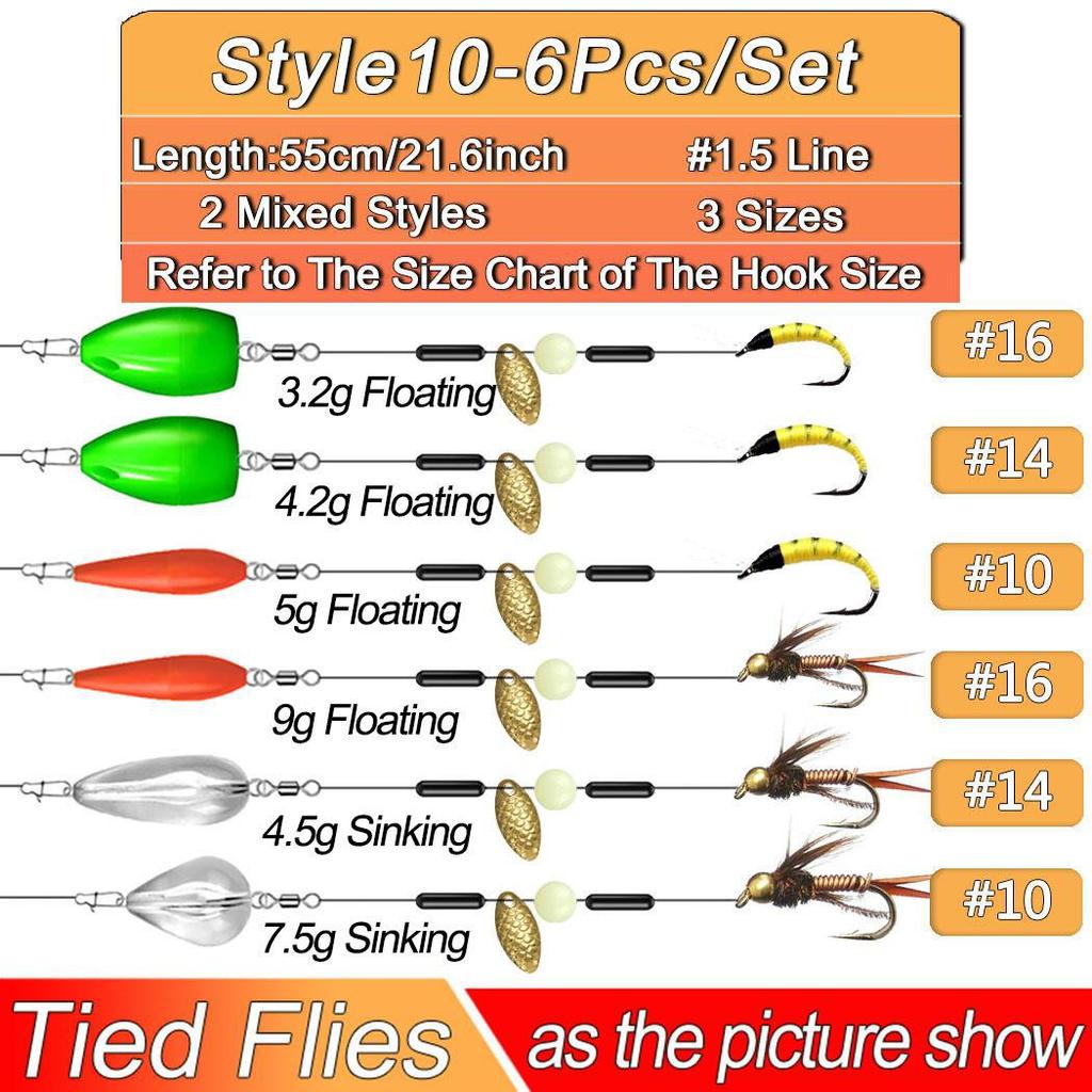 Sada 5 ks připravených vázaných mušek s rotačkami Lžíce/vrhač pro lov pstruhů pro muškaření Normální rybářská návnada na prut/naviják Umělá návnada