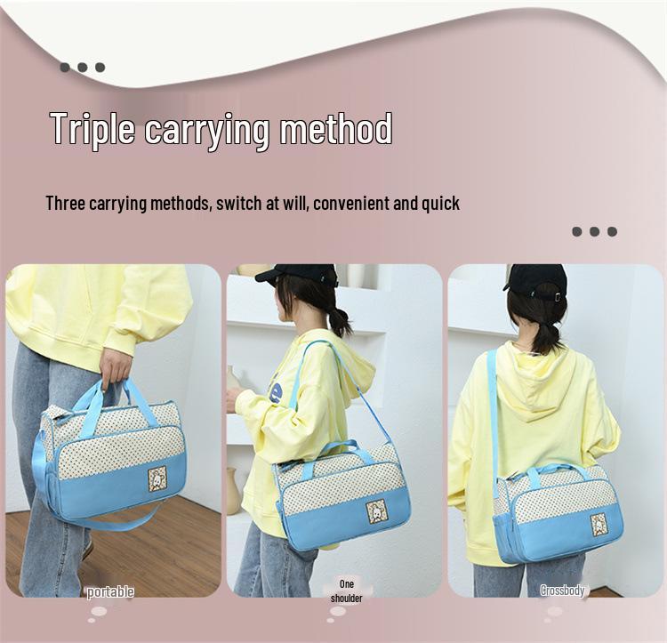 Waterproof 5-Piece Mom and Baby Travel Bag Set: Multifunctional, Large Capacity
