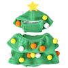 Pet Christmas Tree Clothes Transformation Clothes Funny Cat Dog Clothe Green Soft Plush Warm Belt Star Plush Ball Funny Dress Up