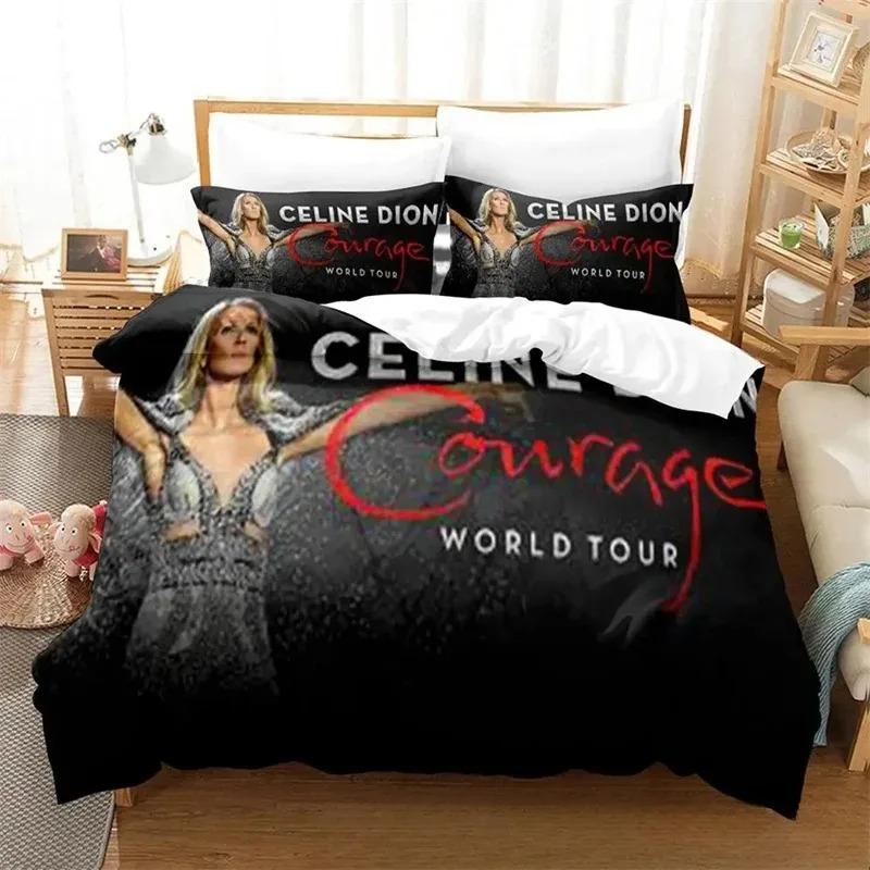 

3D Print Celine Dion Bedding SetDuvet Cover Comforter Bed Set Quilt Cover PillowcaseKing Queen Twin Size Boys Girls Adultse EU Single(135*200cm)3pcs