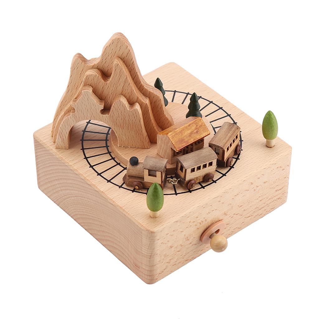 Wooden Music Box Beautiful Wood Musical Crafts Birthday Christmas Gifts Home Decoration