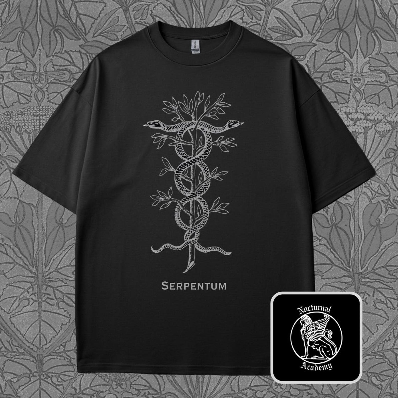 Serpentum T-Shirt: Occult Snake Symbolism, Alchemy Gift 2XL
