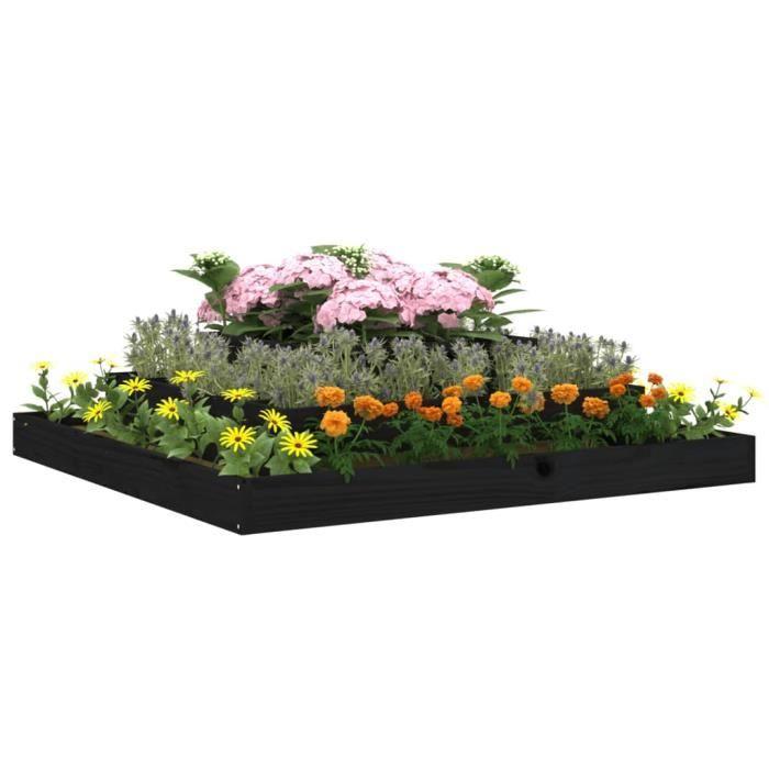 VidaXL Jardinière Noir 110x110x27 cm Bois massif de pin 823875