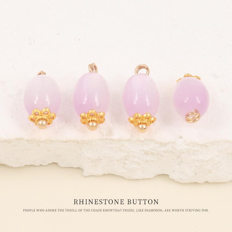 5pcs Guofeng Shirt Cardigan Button Resin Pearlescent Flower Tray Round Bead Button Chinese Hanfu Tang Suit Disc Button Cheongsam Button