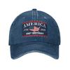USA Th Anniversary American Baseball Caps Casual Distressed Denim Washed  Sun Cap for Unisex Women Outdoor Adjustable Fit Cap