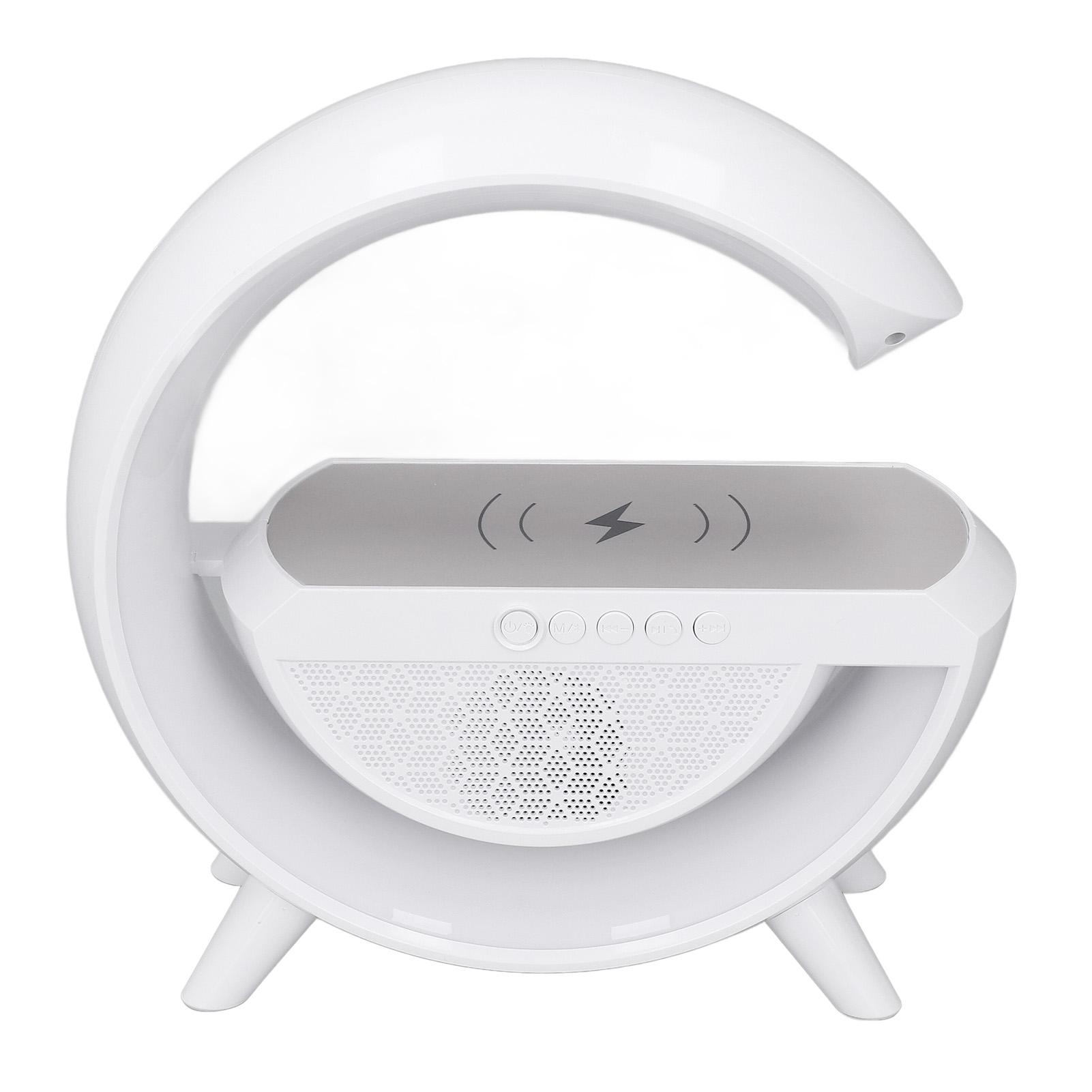 

Светодиодный беспроводной динамик для зарядки 15 Вт, окружающее освещение, Bluetooth, настольная лампа в форме буквы G с зарядным устройством