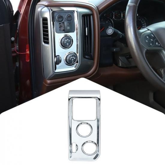 Chrome For Chevy Silverado GMC Sierra 2014-18 Headlight Lamp Switch Panel Cover