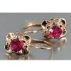 Temperament Zircon Earrings, Ruby Flowers, Multi-Layer Retro Simplicity, Ear Buckles