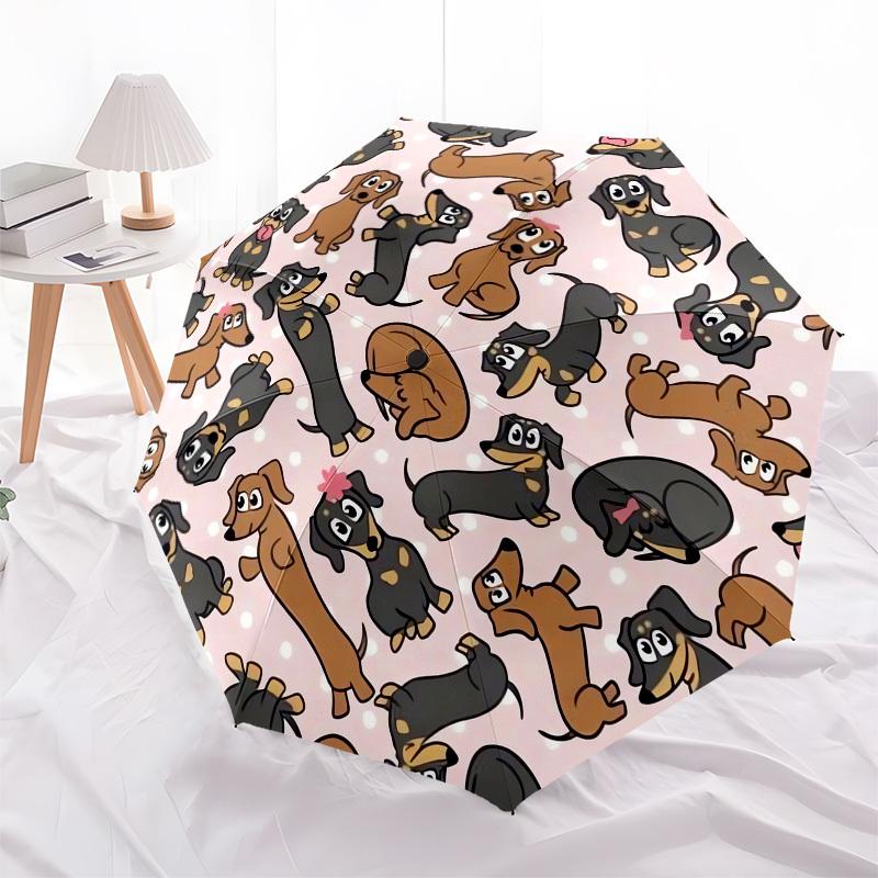 1pc Dachshund Pattern Umbrella with Plastic Handle,Suitable for All Seasons UmbrellaPT571