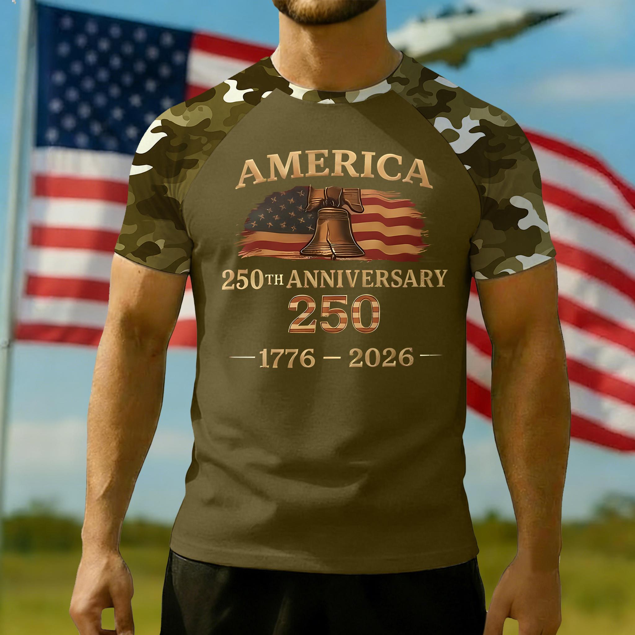 

Shirts for Men Shirt 250th Anniversary USA Shirt Patriotic Shirts for Men T Shirt L армия зеленый