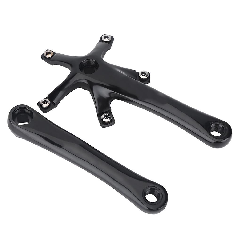 1Pair 170MM Mountain Road Bike Alloy Single Crankset Repair Parts (Black)