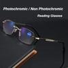 Photochromic / Anti Blue Light Reading Glasses Fashion Frameless Ultra Light  for The Elderly In Reading Glasses with Cut Edges