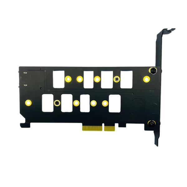 PCIE 4.0 To Dual M.2 NVMe SSD Adapter Card, Black