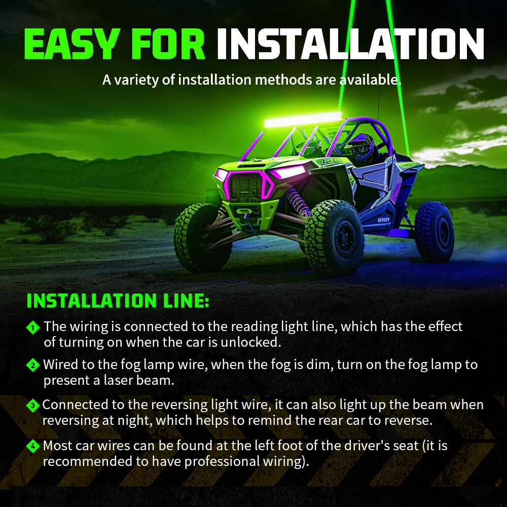 2x Laser Green LED Whip Light Whipless Antenna Remote For ATV UTV Can Am Polaris