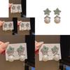 Sternförmige Zirkonia-Perlenohrringe für Damen Modeschmuck mit Stahlsteckern