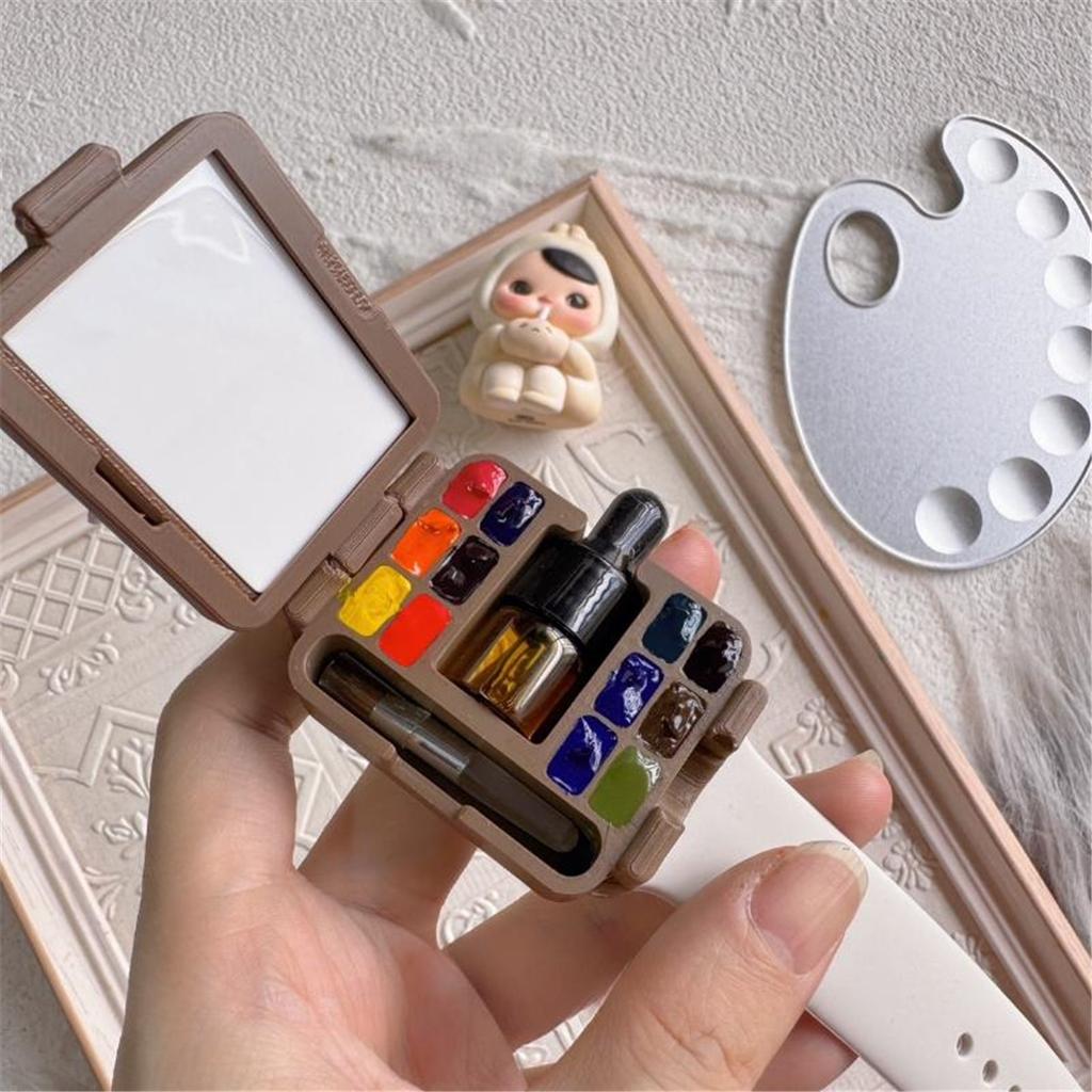 Watch Style Watercolor Paint Packing Box Portable Watercolor Palette/view Frame Artist Travel Painting Art Supplies