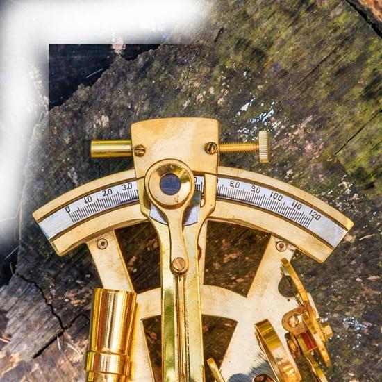Ručně vyrobený mosazný sextant 10,16 cm Leštěný Námořní námořní dekorace Vánoce Nový rok Svatba Výročí Dárek pro ni pro něj