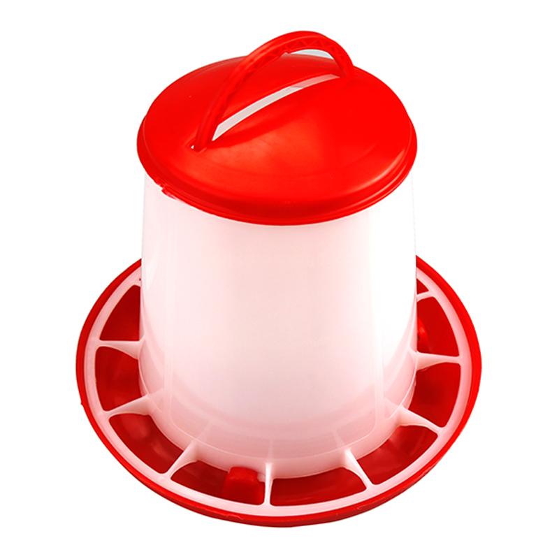 

New Poultry Chicken Feeders 3kg / 5kg Feeding Bucket Chicken Duck Ground Fountain Quail Feed Bucket Poultry feeding tools 1.5kg красный