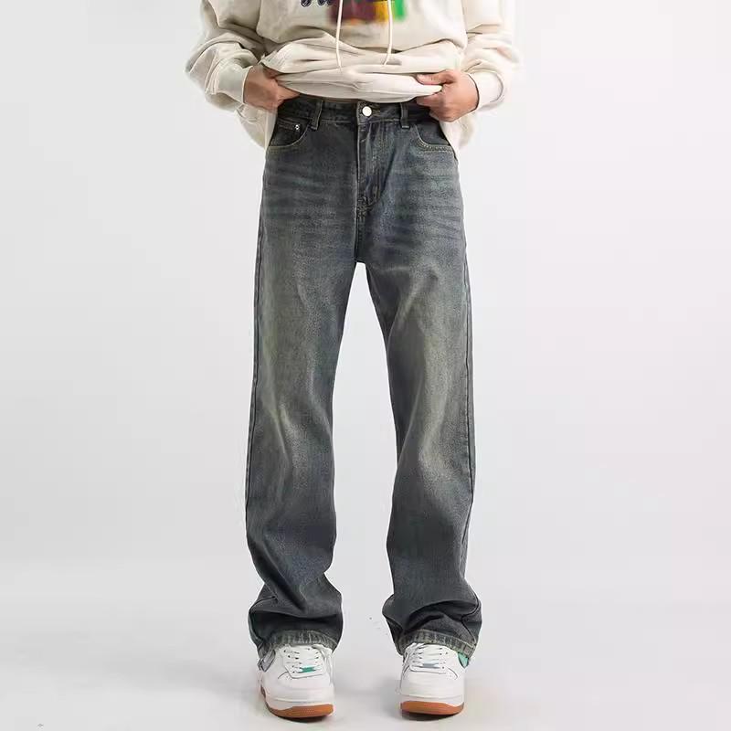 

Мужские повседневные джинсы прямого кроя на осень 2024 года - Американский ретро-стиль XXXL синий