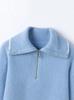 2026 Autumn/Winter Women's Half-Zip Ribbed Cashmere Sweater