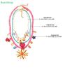 Colorful Resin Beaded Charms Necklaces 3Pcs/Set for Women Summer Ocean Vacation Style Beach Party Jewelry Neck Accessories