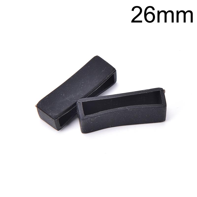 2Pcs 14Mm-26Mm Rubber Silicone Watch Band Loop Strap Small Holder Locker Keeper