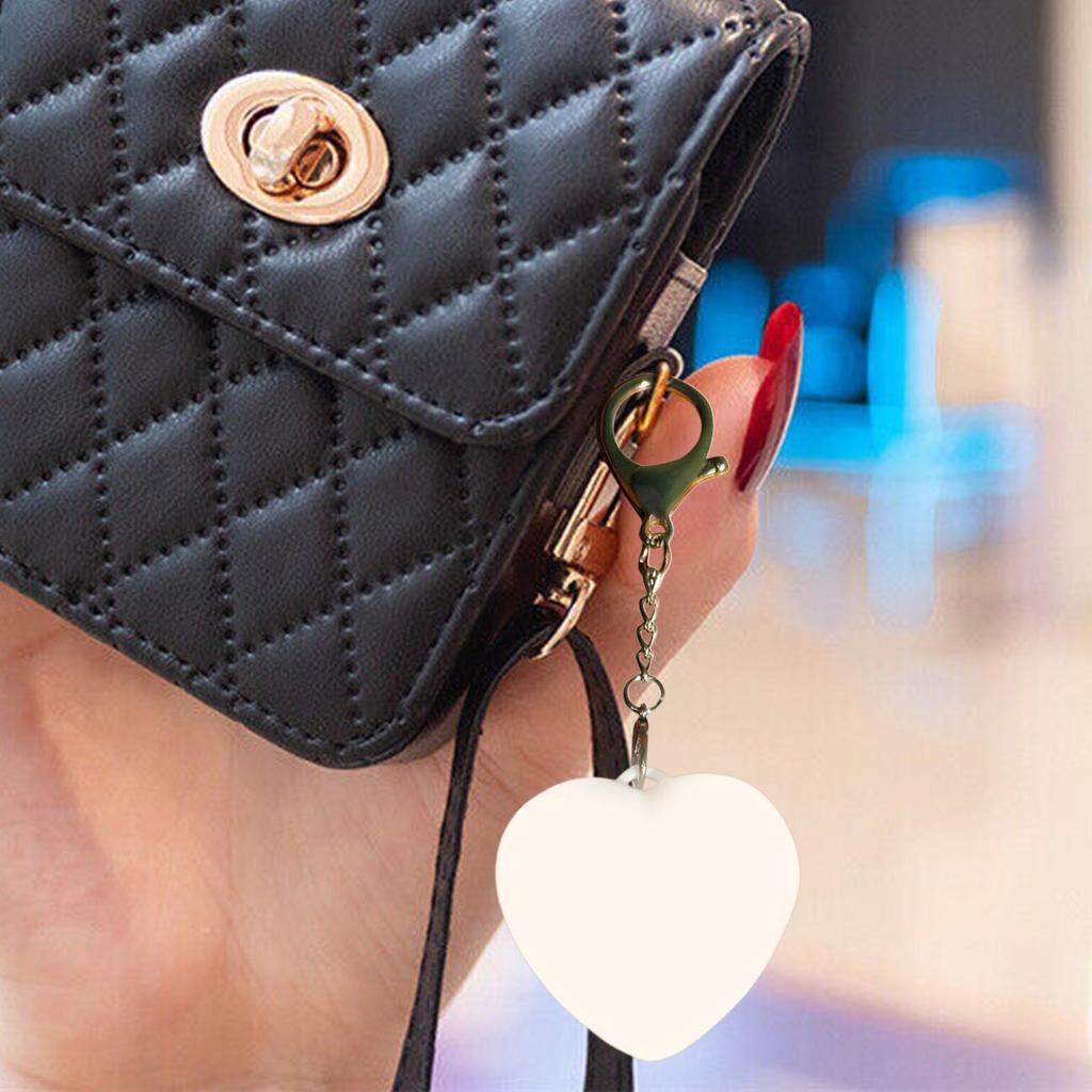 Heart Shape Keychain Night Light Touch Sensing LED Lamp Portable Bag Purse Accessories Birthday Present Camping