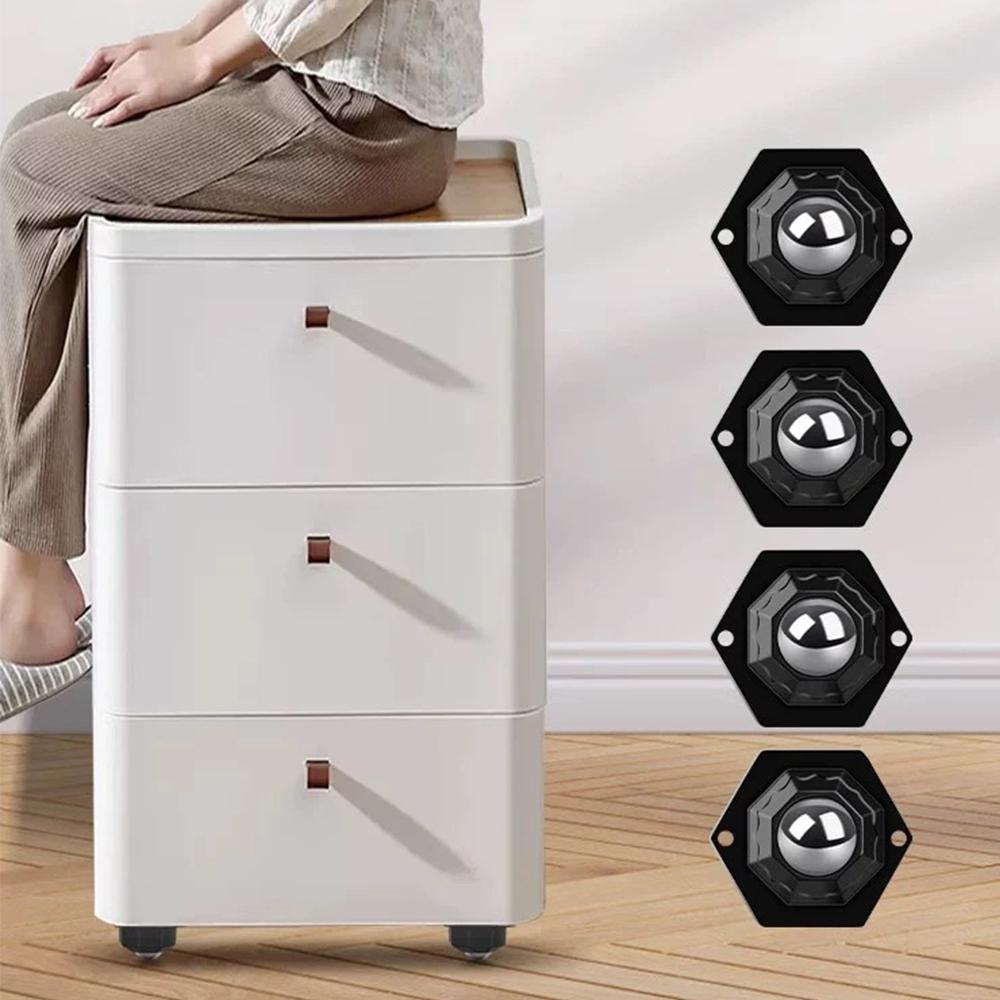 Ruote Girevoli Universali Autoadesive Mini Pulegge Ruote Rotanti per Mobili Scatole Portaoggetti Armadietti per la Spazzatura Elettrodomestici Pattumiere Slider Rulli