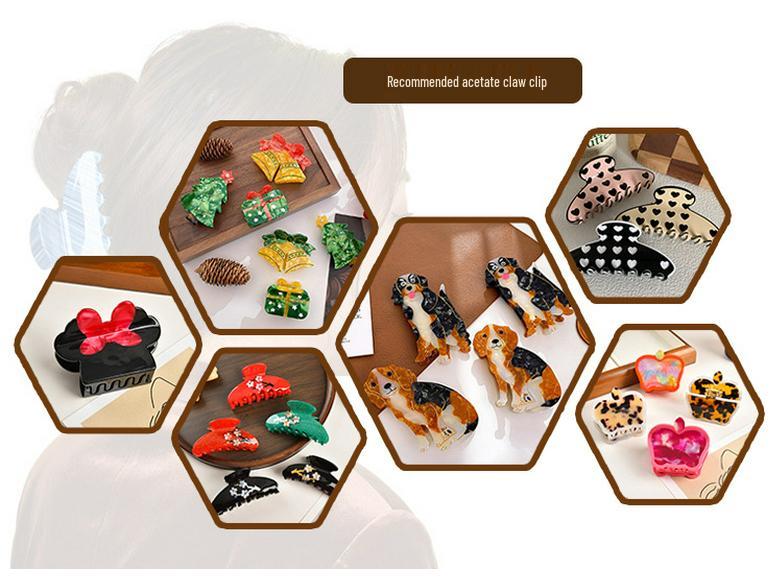 YHJ Sea Animal Acetate Shark Hair Clip - Small Fish Updo Claw Hair Accessory